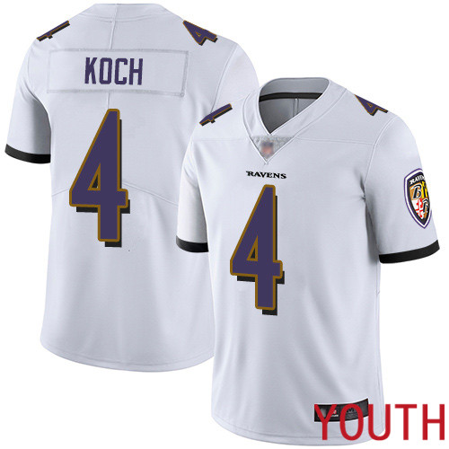 Baltimore Ravens Limited White Youth Sam Koch Road Jersey NFL Football 4 Vapor Untouchable